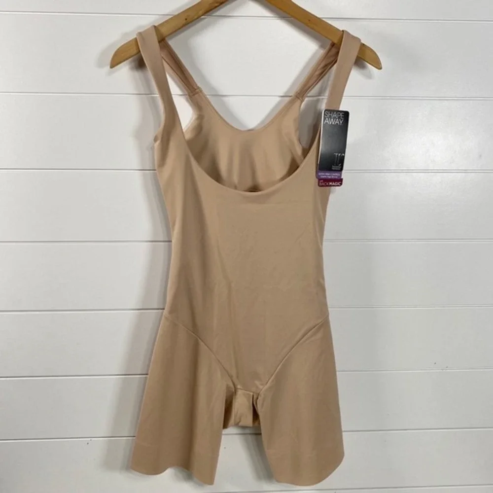 Total Comfort Womens Shape Away Extra Firm Control‎ Torsette Thigh Shapewear M